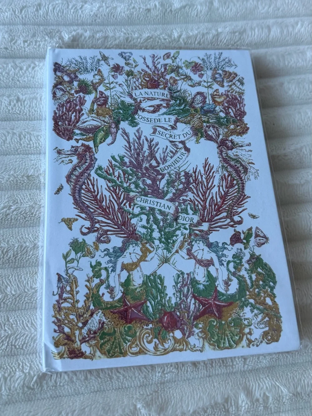 Dior White Notebook with Multicolor Marine Illustration